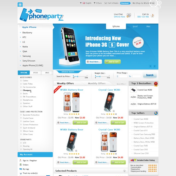 Iphone webshop design