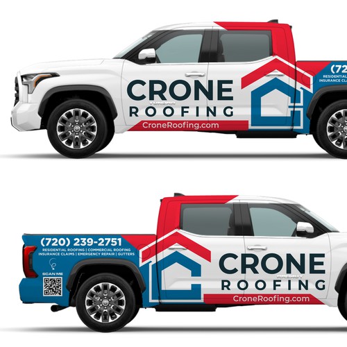 Roofing Contractor Truck Wrap Diseño de icon89GraPhicDeSign