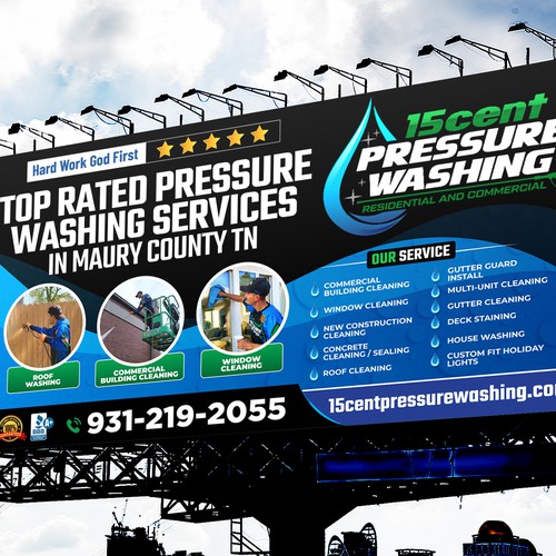 Modern Pressure Washing Billboard Design by Sketch Media™