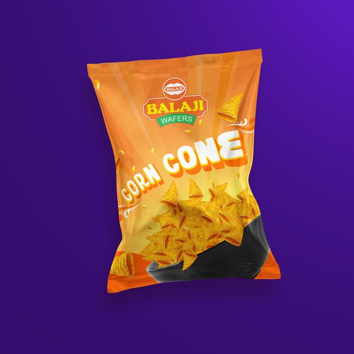 Amazing Pack design for our newly corn snacks Design by Kusanagi Studios