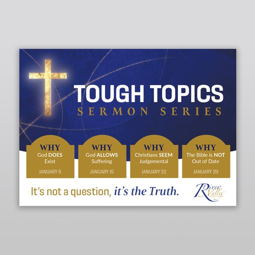 Tough Sermon Series Postcard Design by Jordon