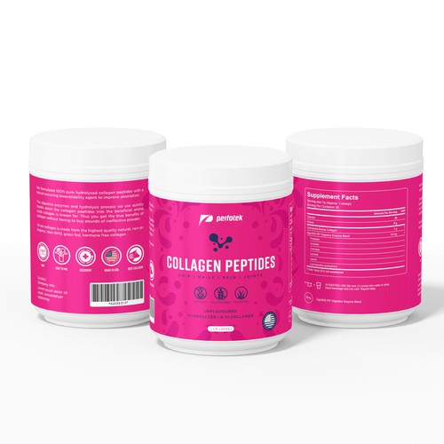 Packaging label for Collagen Peptides jar Design by CUPEDIUM