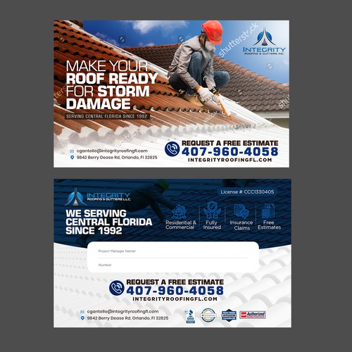 Roofing Company Storm Damage Flyer Réalisé par ektadevesh