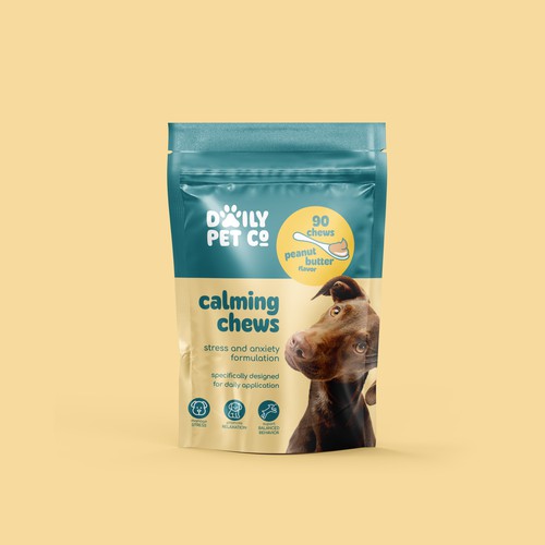 Daily Pet Co. - Calming Pet Chews Package Development Design by Sara Gaspar