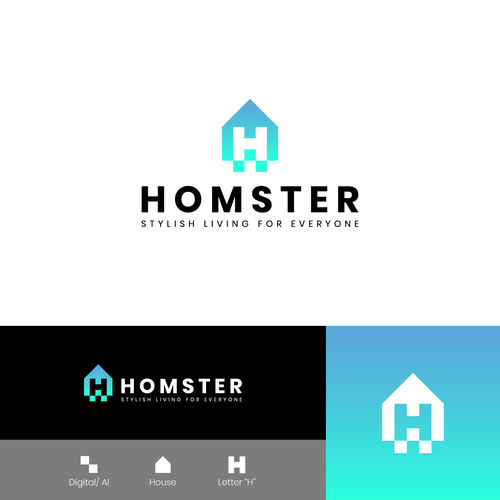 Plain but strong and distinguishing logo for our Artificial Intelligence based Interior Designer App Design by Ariokh Batara