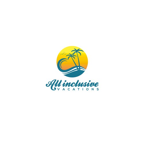 Create an inspiring beachy travel logo for All Inclusive Vacations! Design by La Medici Design™