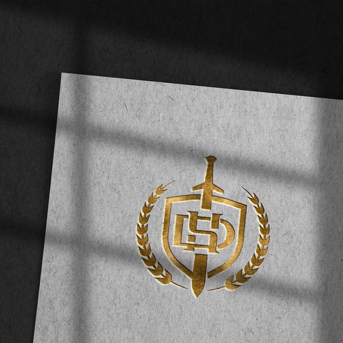 logo and letterhead for military criminal defense law firm Diseño de ironmaiden™