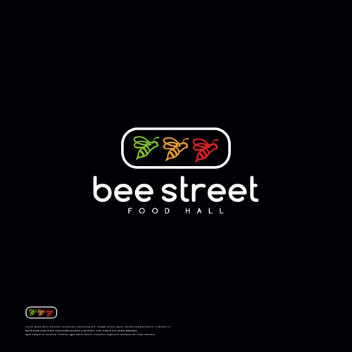 BeeStreet - a ghost kitchen Food Hall logo! Design by magdaraog™