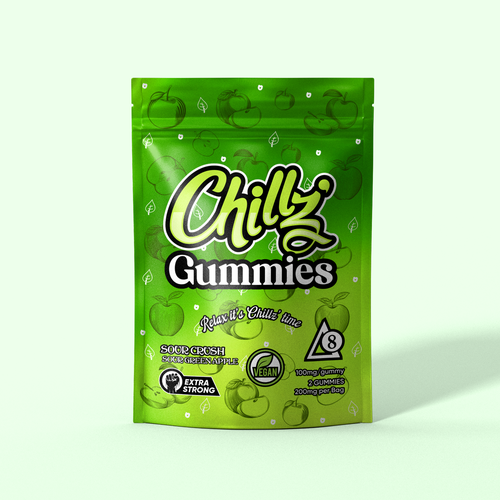 CHILLZ CBD Brand need his new packaging for his DELTA 8 Gummies Design by SONUPARMAR