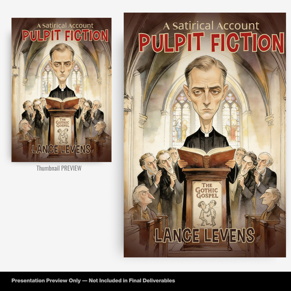 Pulpit Fiction – Satirical Book Cover Illustration