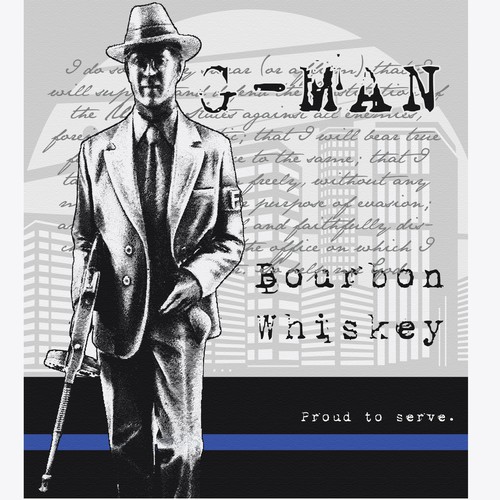 G-Man Whiskey Is seeking a distinctive design for our new brand. Design by Windmill Designer™