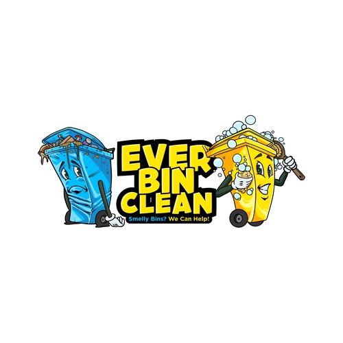 Trash bin cleaning business logo Design by Hadeboga Studio