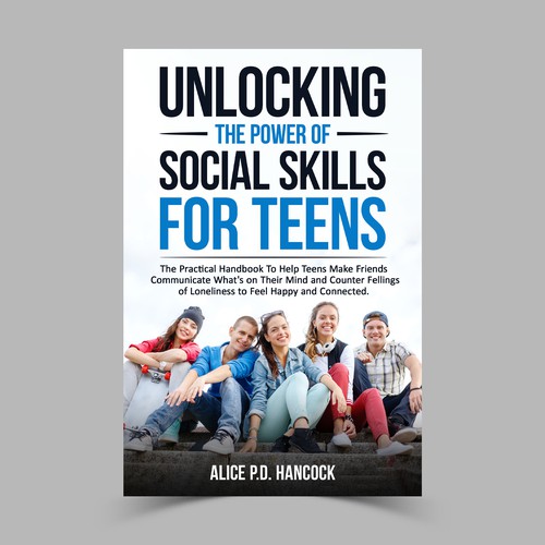 Minimalist Book cover for Teens ages 13-18 suffering from social anxiety and need to learn social skills Réalisé par KMS Arafat