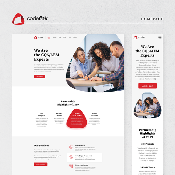 Lean and modern website design for Software Company