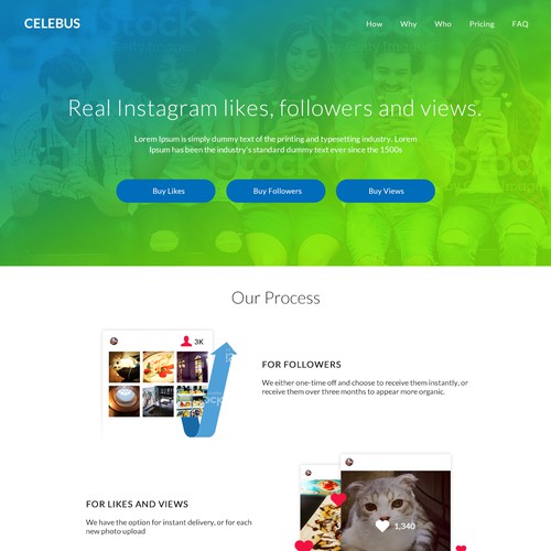 Instagram Likes/Followers Website | concurso Design de ...