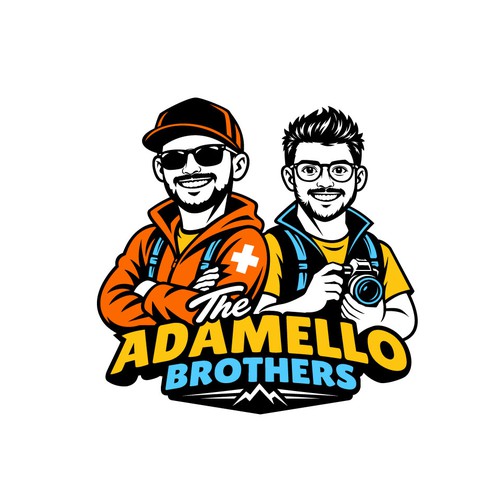 "Cartoon caricature logo for "The Adamello Brothers" — trail running volunteer team" winning Other business or advertising