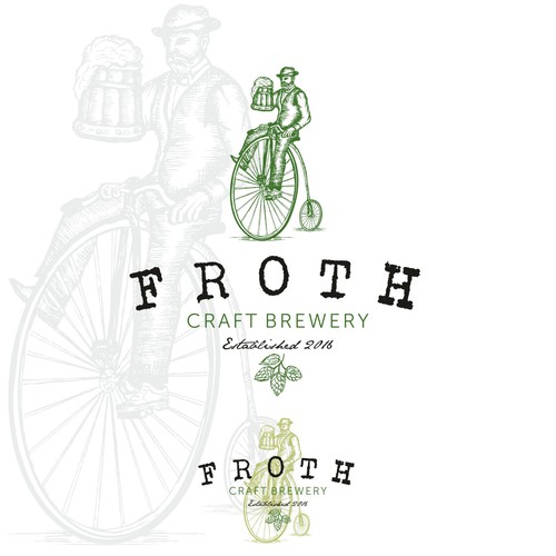 Create a distinctive hipster logo for Froth Craft Brewery Diseño de Cristian-Popescu