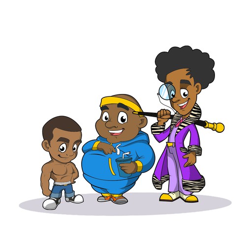 3 unique black teenage boy characters | Character or mascot contest |  99designs