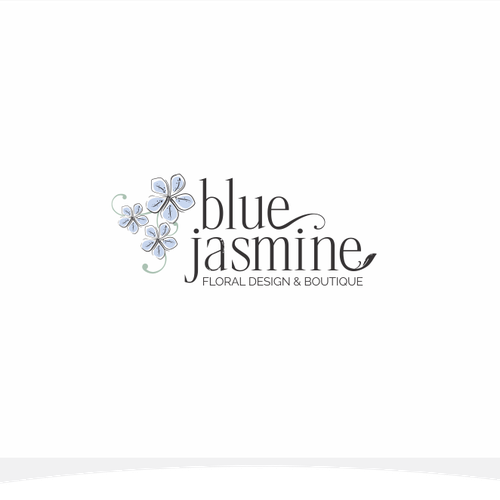 LOGO & BUSINESS CARD DESIGN FOR BLUE JASMINE LLC FLORAL DESIGN AND BOUTIQUE Design by Vesmar