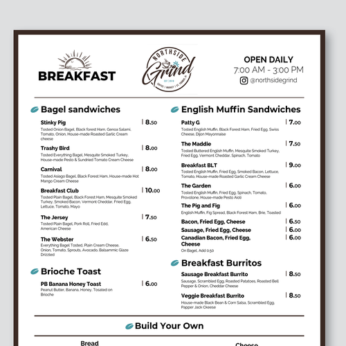 Menu for Coffee, Sandwich, and Smoothie shop in St. Thomas VI Design by ✒️ Maii.sh