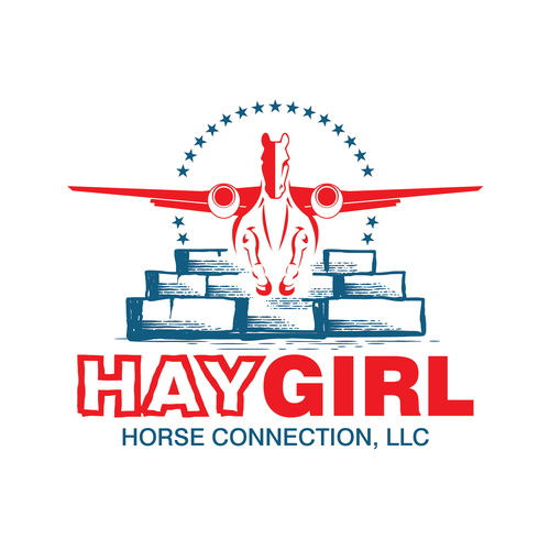 High flying horse showing athleticism - Go GET THEM ATTITUDE to sell Hay on website Design by flynexus