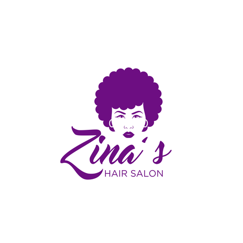 Showcase African Heritage and Glamour for Zina's Hair Salon Logo Design by ammarsgd