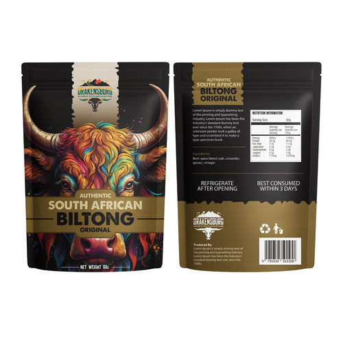 Hipster professional adventure biltong food packaging Design by syakuro