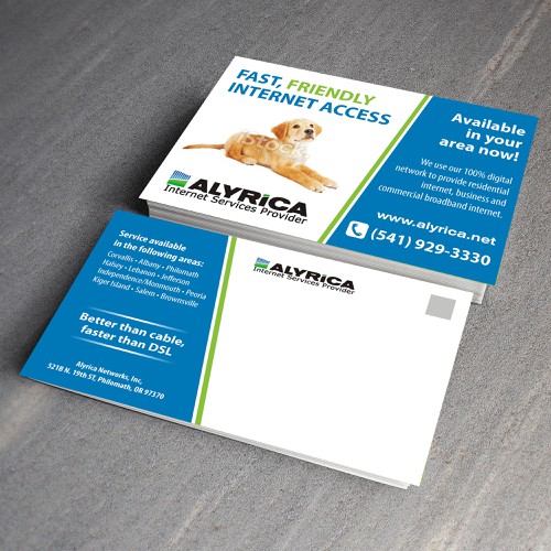 Create a new internet access advertising postcard Design by Squonk