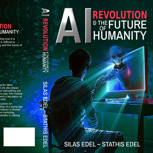 Futuristic AI Book Cover - AI vs Humans/Dark Design by SusansArt