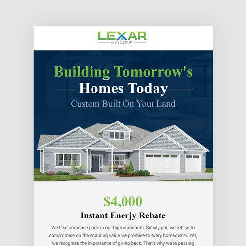 Custom Home builder marketing promotion Design by Irshad 786