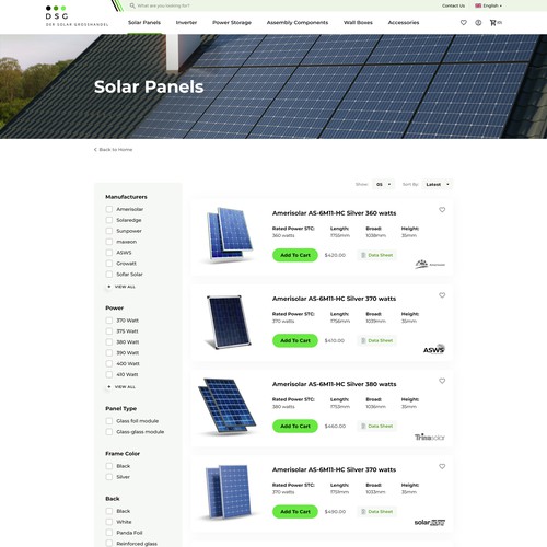 Designs | Solar-Wholesale Shopify Store Design | Web page design contest