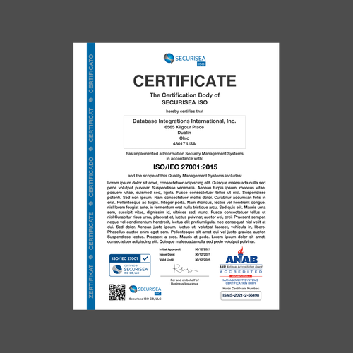 ISO Certificate Design Design by K-Art Lab