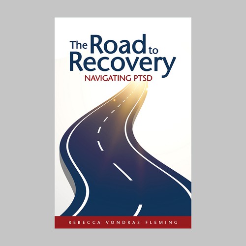 Design a book cover to grab attention for Navigating PTSD: The Road to Recovery Diseño de Digital Flame