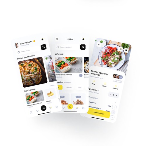 Recipe App for food hardware startup to help reduce food waste Design por mavite
