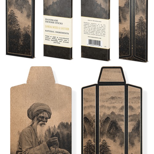 Mystical and elegant packaging for handmade natural incense Design by bcra