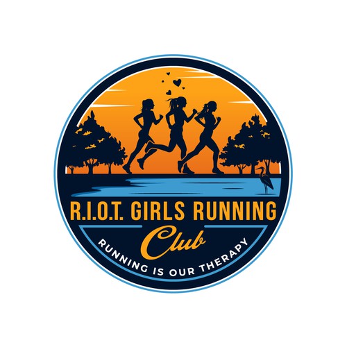 Riot girls running club logo for women runners Design by PXRon