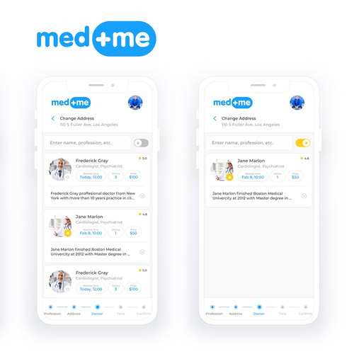 Create a screen set for iOS App in Digital Healthcare field (doctor booking, EHR and more) Design by Pavel Poloskov