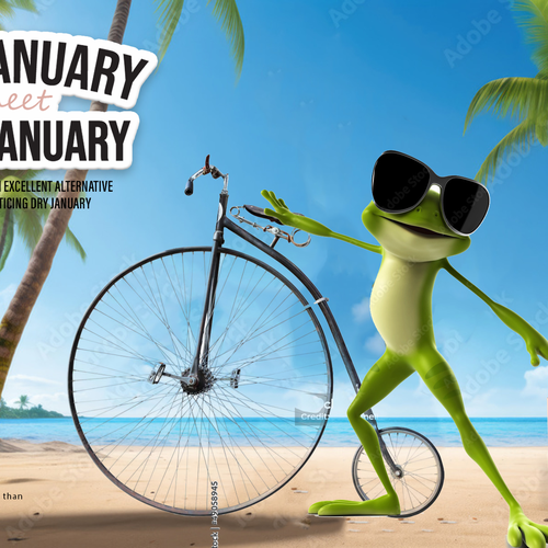 Create a 'Dry January meets High January' poster.  Have Fun, Be Creative, Open to all suggestions. Design by karundesigns