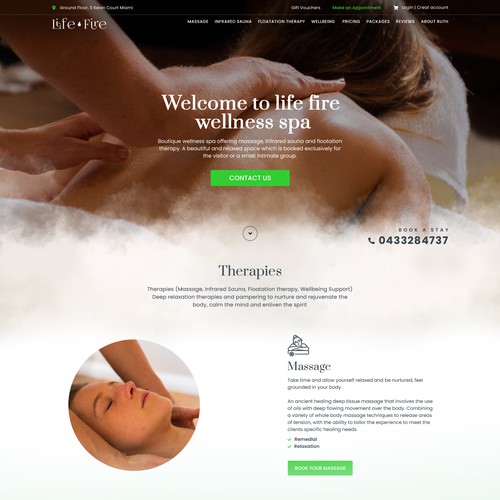 Simple Wellness Spa Website Design by Web Hub