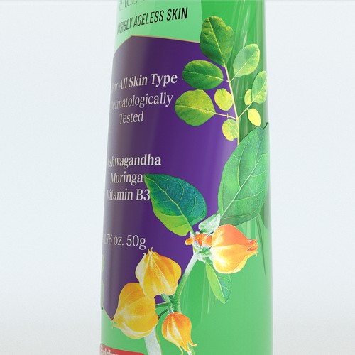 "Contemporary design for a herbal anti aging cream for global audience" Design by David Borda