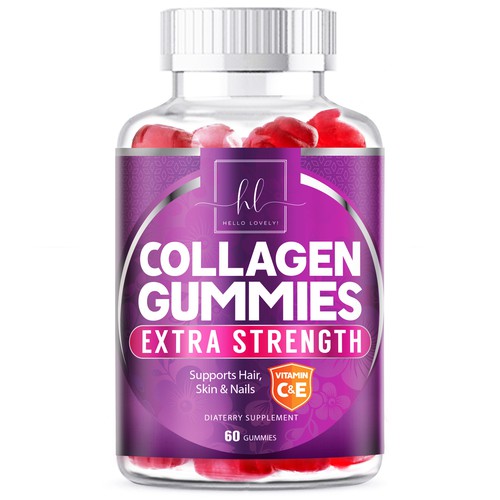 Design di Hello Lovely needs a Collagen Gummies product label di agooshe