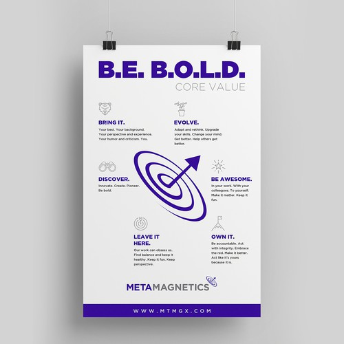 We need a powerful values poster to boost employees Morale! Design by Shreya007⭐