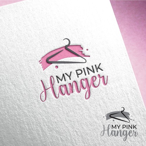 Stylist in Need of Iconic Pink Hanger Logo Diseño de Digitalum