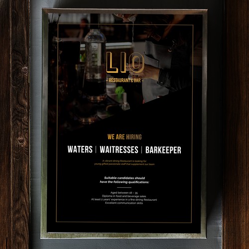 Job recruitment Poster for modern Premium Restaurant Design by @rysmrn