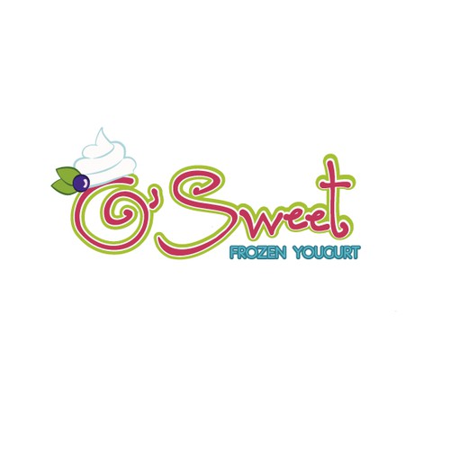 logo for O'SWEET    FROZEN  YOGURT Design by sugarplumber