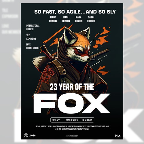 Life360 2023 Year of the Fox Poster Design by Drewmahadi