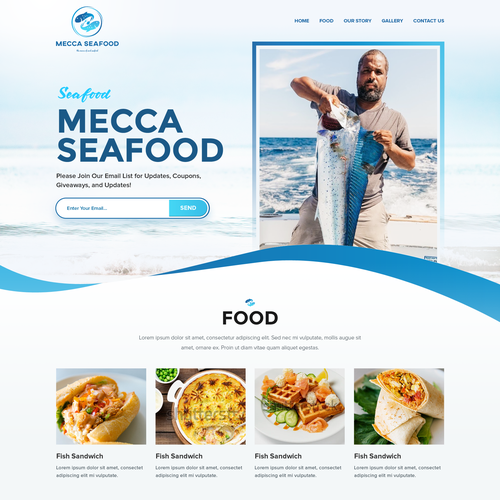 Miami Soul Seafood Restaurant Concept 1 Page Only Design by Pinku