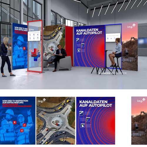 Design for new tradefair booth for a company offering digital services for the construction industry Design by spacecadet