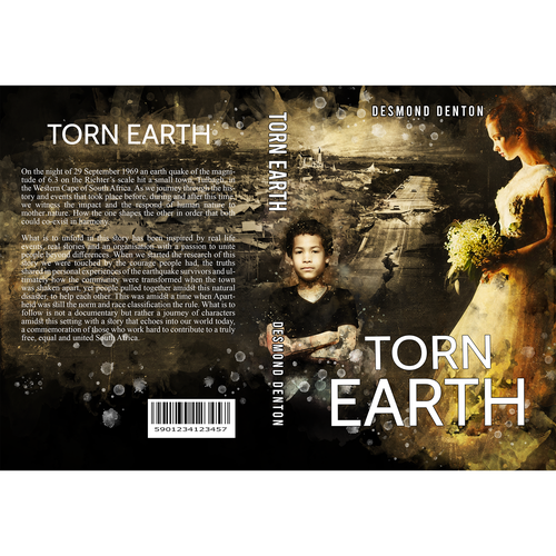 Dramatic book poster for an epic historical inspired earthquake tale (1969 TULBAGH SOUTH AFRICA) Design by H-Izz Design