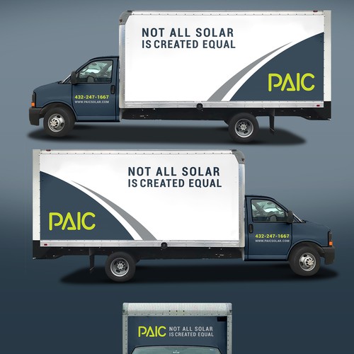 Design us an eye catching, modern, box truck wrap! Design by Duha™